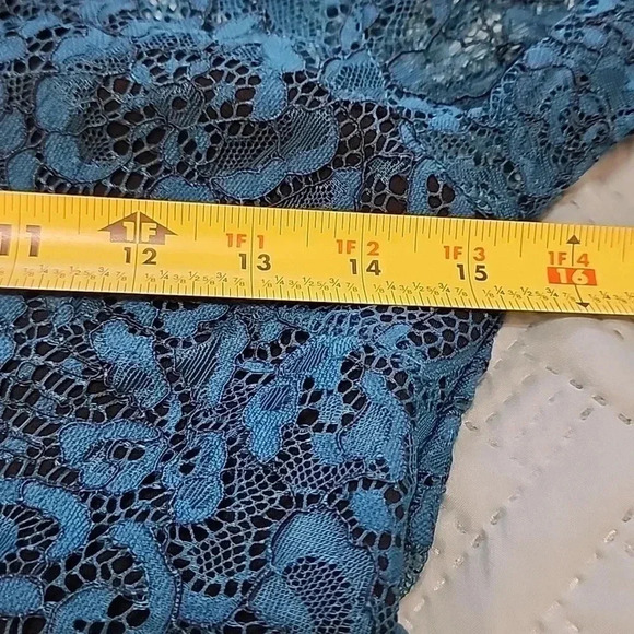 Lovers + Friends EveLace Long Sleeve Teal Romper size S - Picture 7 of 14